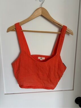 Women’s ripcurl Square-Neck Crop Tank Top in Bright Orange
